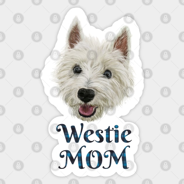 Womens Westie Mom Smiling West Highland Terrier Sticker by brodyquixote